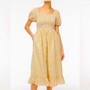 J. Crew Factory Yellow Floral Dress